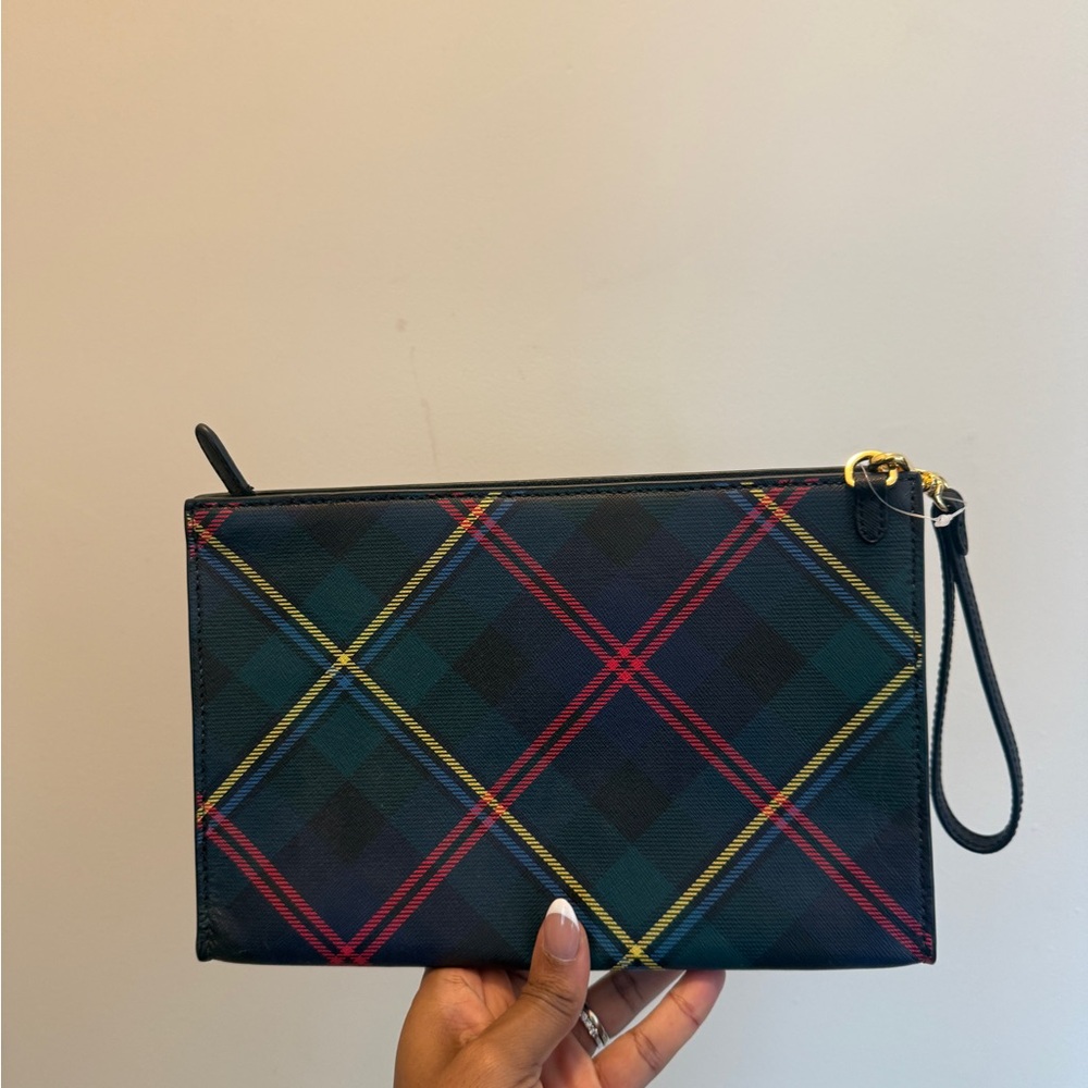 Ralph Lauren Tartan Wristlet in Navy and Red - Picture 3 of 6